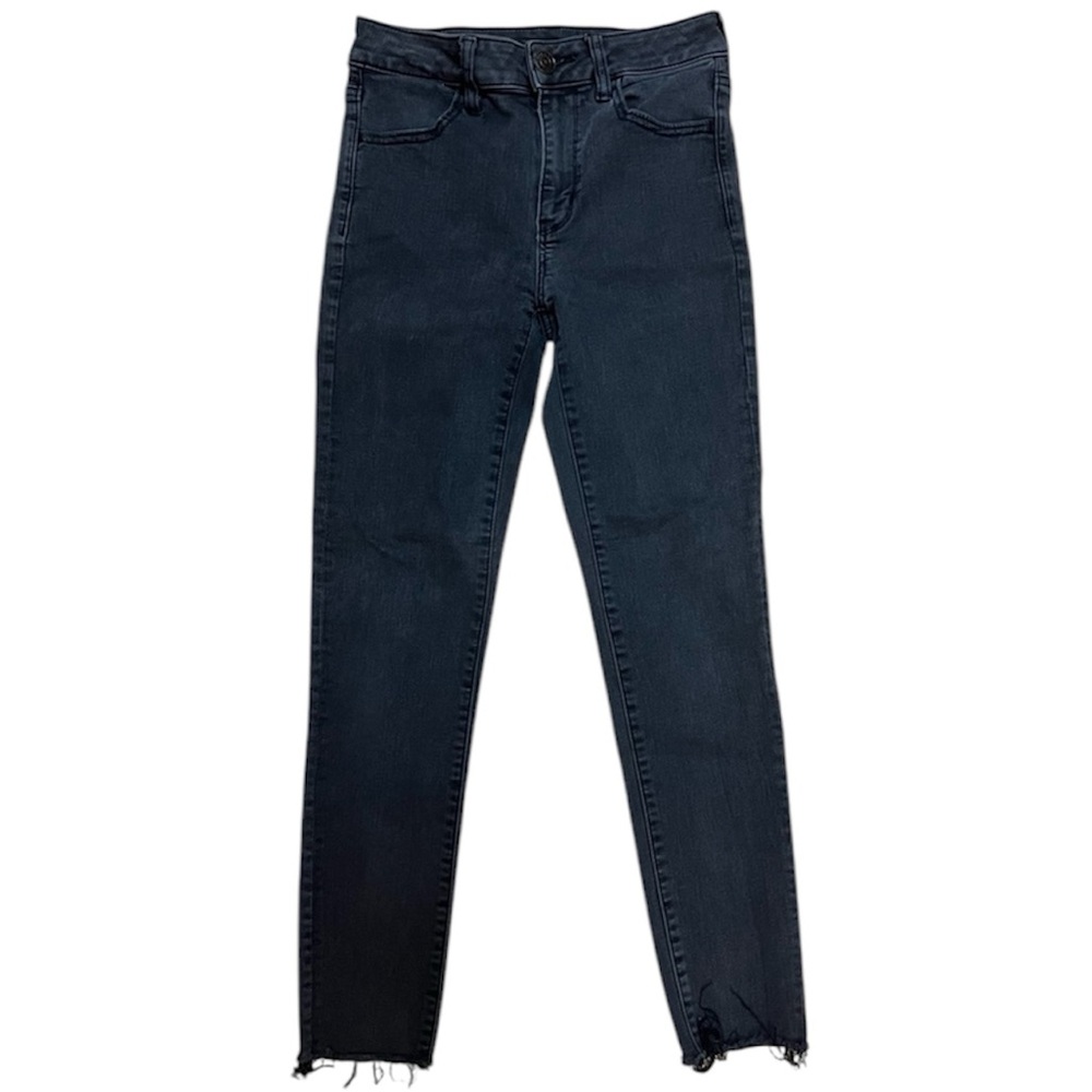 American Eagle Outfitters Women's Black Denim Jeans Raw
Hem Size 6 Regular